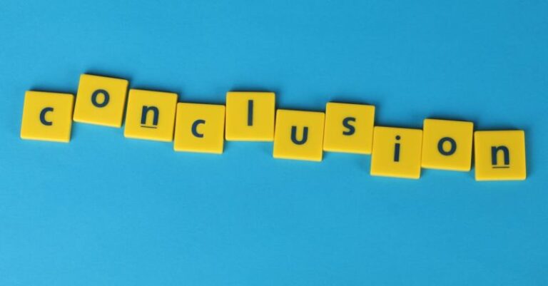 Assessment - "Conclusion" Word Formed From Lettered Yellow Tiles